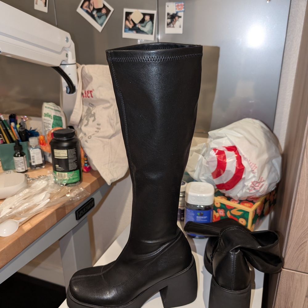 Black Knee-High Platform Boots